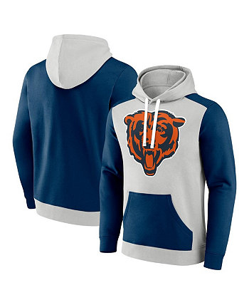Мужской флисовый пуловер с капюшоном серебряного и темно-синего цвета Chicago Bears Big and Tall Team Fanatics