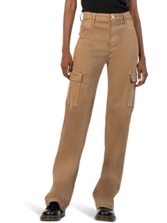 Светло-коричневые брюки с высокой посадкой и широкими карманами Miller KUT from the Kloth
