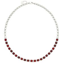 Ожерелье из стерлингового серебра с рубином и белым сапфиром, созданным в лаборатории Unbranded