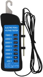 Electrical Fence Voltage Tester, Handheld Light Fence Fault Finder Tester, Troubleshooter High Voltage 600 to 7000V Gardening Tools, Locator Checker Fence Voltmeter Yosoo