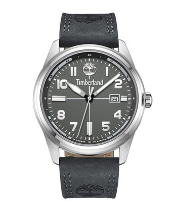 Мужские часы Northbridge Grey с темным ремешком из натуральной кожи, 45 мм Timberland