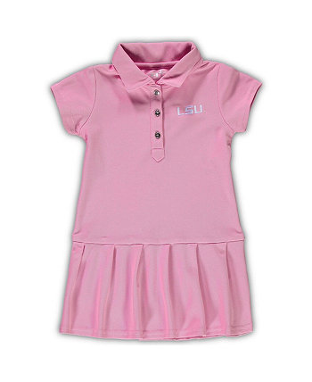 Розовое платье-рубашка-поло с короткими рукавами и рукавами Caroline для маленьких девочек LSU Tigers Garb