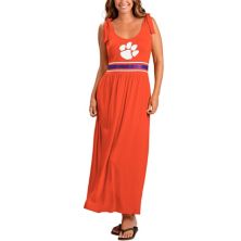Женское платье макси G-III 4Her by Carl Banks Orange Clemson Tigers Game Over с круглым вырезом In The Style