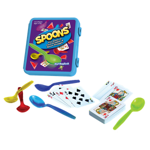 PlayMonster Spoons in a Case, Fun Family Card Game, 3-6 Multi-Player, Children Ages 7+ PLAYMONSTER