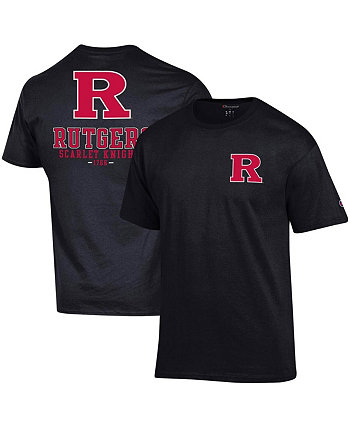 Мужская черная футболка Rutgers Scarlet Knights Stack 2-Hit Champion