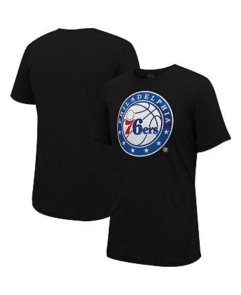 Мужская и женская черная футболка Philadelphia 76ers с видом на город Stadium Essentials