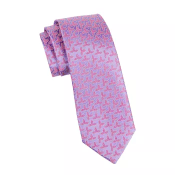 Шелковый галстук с геометрическим рисунком Fleur Charvet