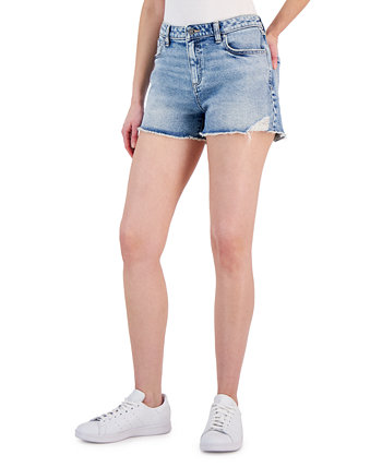 Women's High Rise Distressed Frayed Hem Denim Shorts, Created for Macy's INC International Concepts
