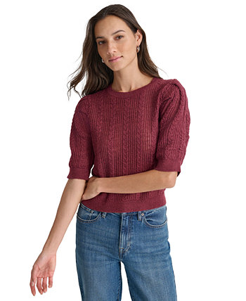 Women's Mixed Stitch Puff-Sleeve Sweater DKNY