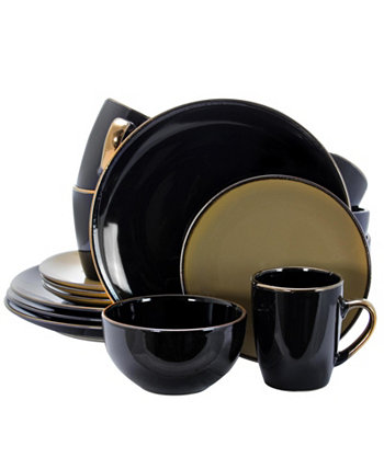 Набор столовой посуды Elama Cambridge Grand из 16 предметов, черный / теплый серо-коричневый Elama