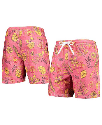 Мужские потертые плавки Cardinal State Cyclones в винтажном стиле с цветочным принтом Wes & Willy