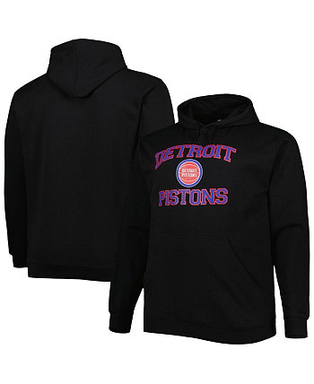 Мужской черный пуловер с капюшоном Detroit Pistons Big and Tall Heart and Soul Profile
