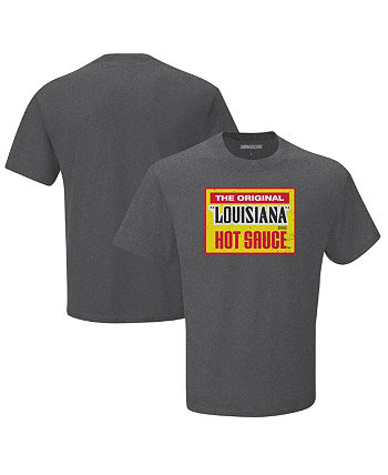 Мужская футболка с клетчатым флагом Heather Charcoal NASCAR Louisiana Hot Sauce 1-Spot Graphic Checkered Flag Sports