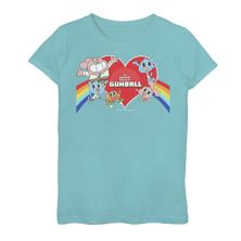 Футболка Cartoon Network Gumball Group для девочек 7–16 лет с изображением сердца и радуги Cartoon Network