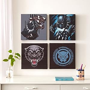 Набор из 4 настенных холстов Avengers для детской комнаты, 28 см x 28 см Idea Nuova