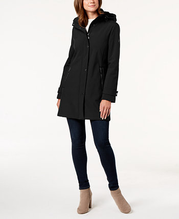 Calvin klein petite hooded raincoat store