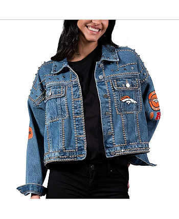Женская джинсовая куртка на всех пуговицах Denver Broncos First Finish среднего размера G-III