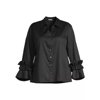 Selina Ruffled-Sleeve Shirt Harshman, Plus Size