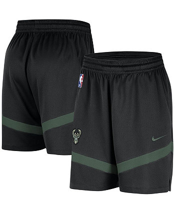 Мужские черные шорты для тренировок на корте Milwaukee Bucks для разминки Nike