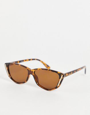 Узкие солнцезащитные очки в коричневой оправе Jeepers Peepers «кошачий глаз» Jeepers Peepers