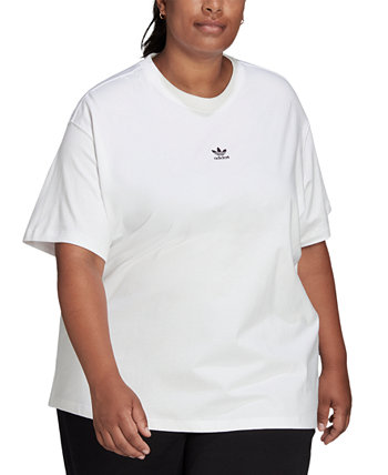 Хлопковая футболка больших размеров с круглым вырезом Adidas