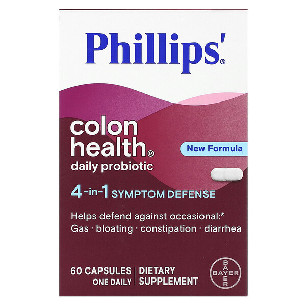 Ежедневный пробиотик Colon Health, 60 капсул Phillips'