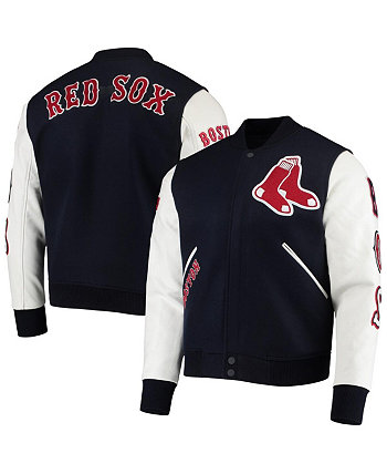 Мужская темно-синяя, белая куртка Boston Red Sox Varsity Logo с молнией во всю длину Pro Standard