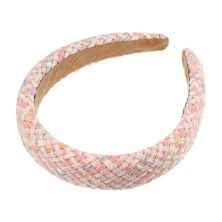 Retro Style Fabric Headband Classic Casual Style For Women Light Pink 1.38&#34; Unique Bargains