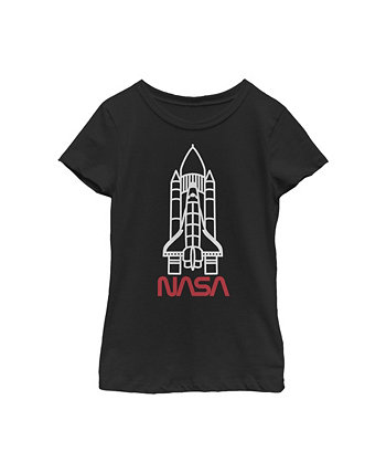 Girl's Minimal Rocket Launch  Child T-Shirt NASA