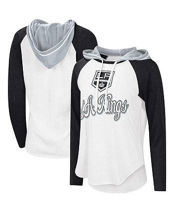 Женская бело-черная футболка с капюшоном Los Angeles Kings MVP с регланами Starter
