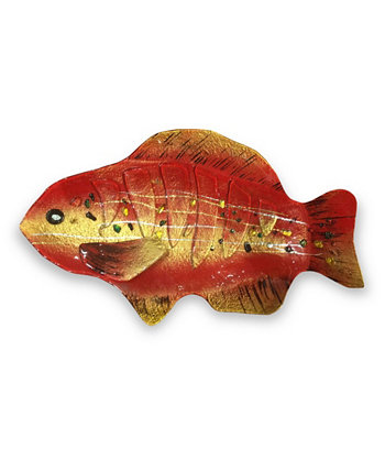 18-дюймовая тарелка с красной рыбой Jasmine Art Glass