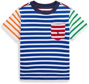 POLO RALPH LAUREN Little Boys Striped Cotton Jersey Pocket Tee (Multi(9001-098)/B, 7 Years) Polo Ralph Lauren