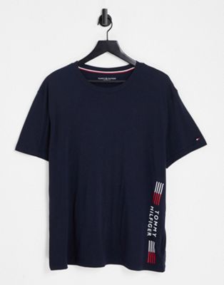 Темно-синяя футболка Tommy Hilfiger loungewear - часть комплекта Tommy Hilfiger