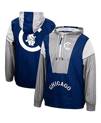 Мужская темно-синяя куртка-ветровка с капюшоном на молнии Chicago Cubs Highlight Reel Mitchell & Ness