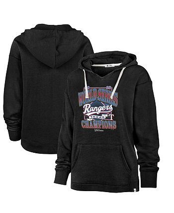 Женский черный пуловер с капюшоном "Техас Рейнджерс 2023" в честь чемпионов Мировой серии Кеннеди '47 Brand