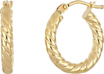 Текстурированные серьги-кольца из 14-каратного желтого золота Bony Levy