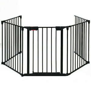 Costway Fireplace Fence  Safety Fence Hearth Gate BBQ Metal Fire Gate Pet Black Costway