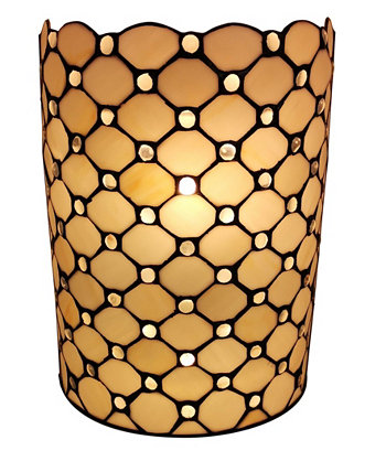 Настенный бра Tiffany Style с 2 лампами, украшенный драгоценностями Amora Lighting