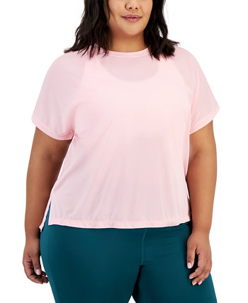 Plus Size Birdseye-Mesh Dolman-Sleeve Top, Created for Macy's ID Ideology