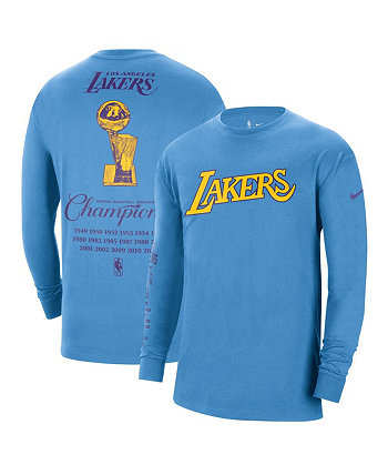 Мужская пудровая синяя футболка с длинным рукавом Los Angeles Lakers 2021/22 City Edition Courtside Heavyweight Moments Nike