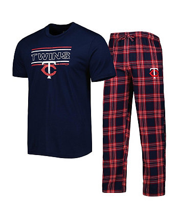 Мужской комплект для сна из темно-синей, красной футболки и брюк Minnesota Twins Badge Concepts Sport