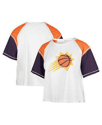 Женская кремовая укороченная футболка с потертостями Phoenix Suns Premier реглан '47 Brand