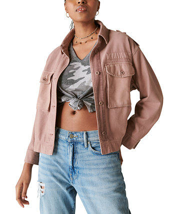 Women's Cropped Twill Utility Jacket Lucky Brand