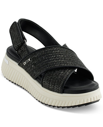 Malai Woven Crisscross Slingback Platform Sandals DKNY