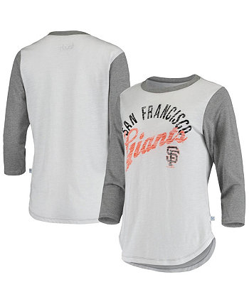 Женская белая бейсбольная футболка San Francisco Giants с рукавами 3/4 Touch
