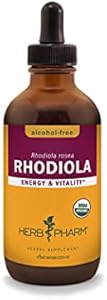 Herb Pharm Certified Organic Rhodiola Root Extract for Energy, Endurance and Stamina, Alcohol-Free (Безалкогольный) Glycerite, 1 Ounce Herb Pharm