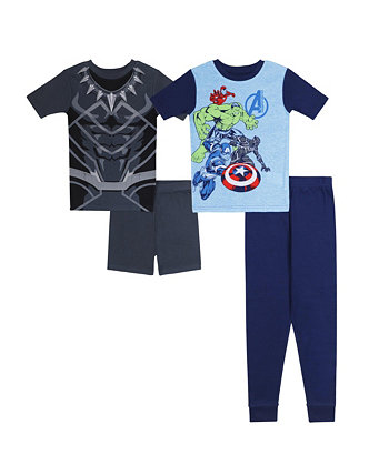 Шорты для больших мальчиков, футболка и пижама, комплект из 4 предметов Avengers