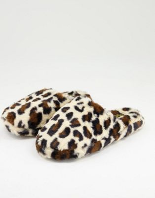 Пушистые тапочки-мюли с леопардовым принтом Truffle Collection Truffle Collection