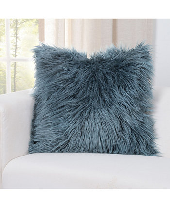 Дизайнерская декоративная подушка 20 дюймов из искусственного меха ламы из бирюзового меха PoloGear