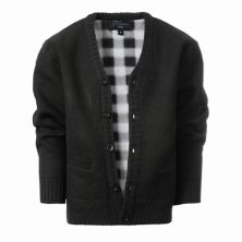 Gioberti Boys Cardigan Sweater With Soft Brushed Flannel Lining And Pockets Gioberti